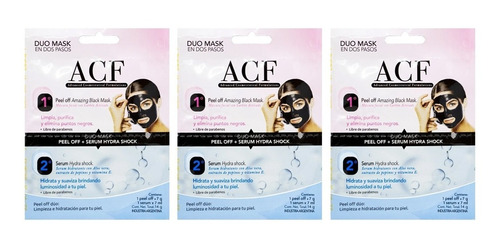 Acf Duo X3 Máscara Facial Carbón Peel Off + Serum Hidratante