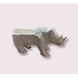 Maceta De Cerámica En Forma De Rinoceronte, Color Blanca.