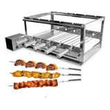 Churrasqueira Giratória Inox Grill 5 Espetos Gira Motor Weg