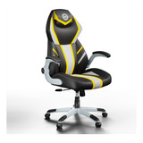 Silla De Oficina Ejecutiva Gamer Ergonómica Resistente Ouo Color Negro/amarillo Material Del Tapizado Cuero Sintético