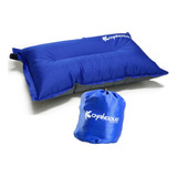 Almohada Inflable Portátil Azul Con Bolsa De Transporte Para Viaje Camping Cojin Ultraligero De 45x30 Cm Con Boquilla De Inflado Y 1 Parche De Repuesto. Chanodug Outdoor