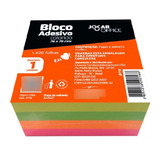 Bloco Adesivo Recado Anotações 76x76mm Neon Com 400 Folhas