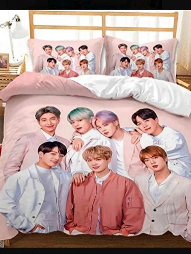 Cubrelechos Acolchados Bts Cama Sencilla Semidoble O Doble