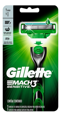 Máquina Afeitar Gillette Mach3 Sensitive