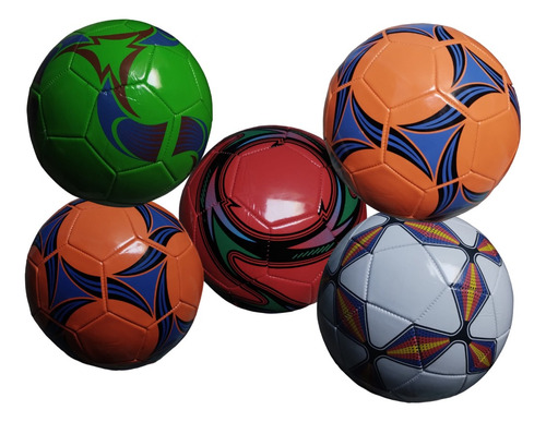 5 Balones De Futbol #5 Economico Colores Surtidos 