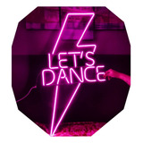 Cartel Let's Dance Neón Led Figuras Logos Decoración 