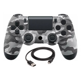 Control Joystick Compatible Ps4 Pc Celular Gris Camu + Usb