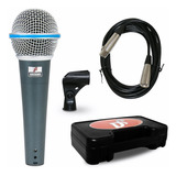 Microfone Dinâmico Arcano Osme-8 Com Cabo Xlr-xlr 4,5m