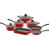 Juego De Utensilios De Cocina Tramontina Aluminium Versailles De 7 Piezas, Color Rojo