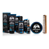 Kit Balm Óleo Shampoo Cera Pente Duplo Para Barba Robusta