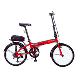 Bike Dobrável Aro 20 Metro De 6 Marchas Durban Cor Vermelho Tamanho Do Quadro Único