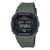 Reloj Digital Casio G-shock Cuadrado Verde Militar Con Corre