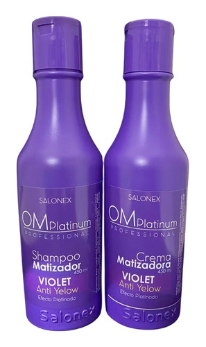 Pack Shampoo Y Crema Matizador Violeta Om Salonex 450ml