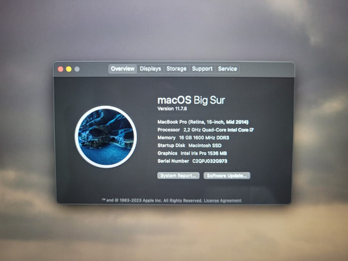 Macbook Pro 15 2014 -  I7 - 16gb Ram - Ssd 256gb