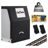 Kit Motor Correr Corrente Celtron 220v Até 7m Portão 400kg Cor Preto Frequência 433 Tamanho Da Engrenagem Z16