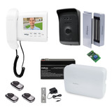 Kit Vídeo Porteiro C/ Fechadura Eletroímã Wifi E 3 Controles