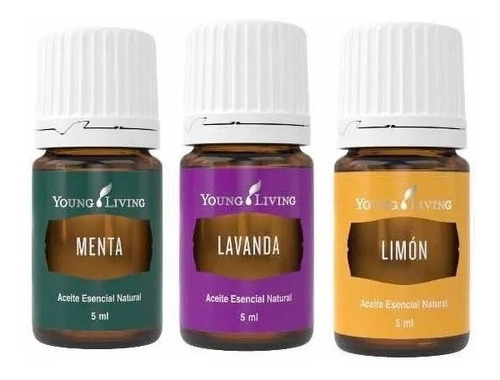 Kit Aceites Esenciales Young Living Limón Lavanda, Menta 5ml