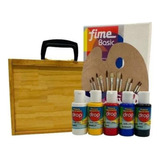 Kit De Pintura Acrilica 5 Colores Bastidores Accesorios