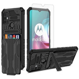 Funda Para Moto G30/g20/g10 Con Protector De Pantalla Negro