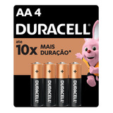 Pilha Alcalina Aa Pequena Duracell Com 4 Unidades