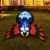 Inflable Halloween Grande Adorno Decorar Arana Gigante Led