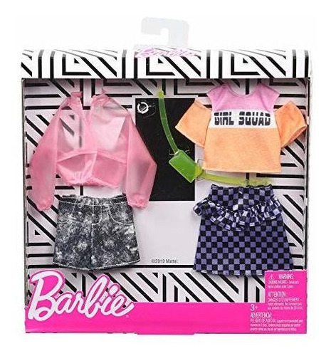 Barbie Ropa 2 Trajes Y 2 Accesorios Muñeca