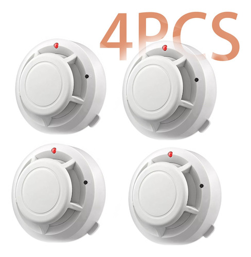 Detector De Humo Con Alta Cobertura Y Alarma Con Sonido 4pcs