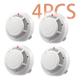 Detector De Humo Con Alta Cobertura Y Alarma Con Sonido 4pcs