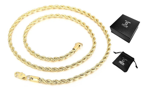 Cadena Kz Torsal Oro Laminado 18k 0.4mm Joyería Hombre