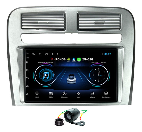 Kit Central Multimidia Android Fiat Punto 2008 A 2012 Prata