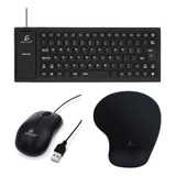 Kit Minimalista Teclado Flexible + Mouse + Mousepad Y Envío