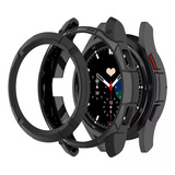  Capa Case Protetora De Silicone Tpu Com Proteção De Coroa Compativel Com Galaxy Watch 4 46mm Sm-r895 R890 - Preto Fosco
