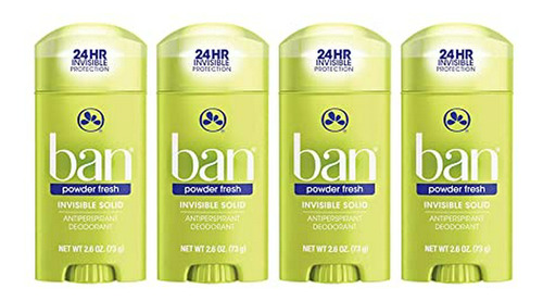 Desodorante En Polvo Ban Fresco, 24h, 2.6 Oz X 4