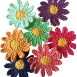 Aplique Tejido Crochet - Flores Gerberas  - Pack Por 10