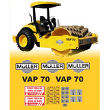 Kit Adesivos Compatível Rolo Compactador Muller Vap 70 Cor Padrão