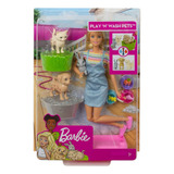 Muñeca Barbie Baño De Mascotas Con Accesorios Mattel Lanus