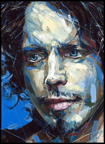 Cuadro De 33x48 Chris Cornell  Con Bastidor De Madera.