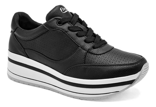 Tenis Chunky Flexi 101011 Para Mujer Color Negro E7