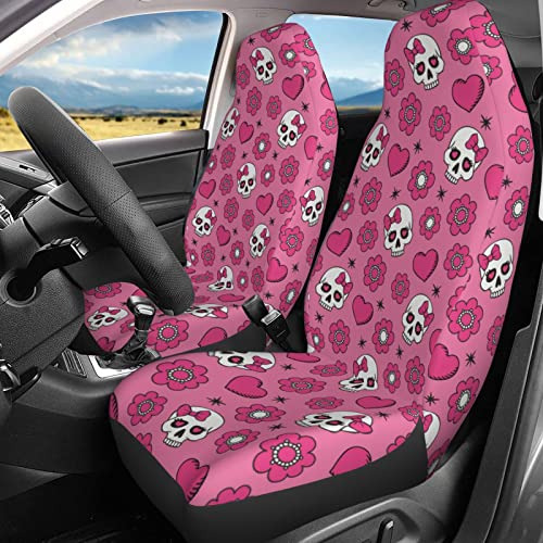 Fundas De Asiento Automvil Rosa Calaveras De Azcar,... Foto 2