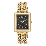 Relógio Euro Quadrado Feminino Chains Dourado 