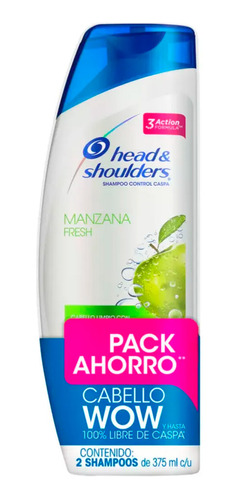 Pack Head & Shoulders 2 Shampoo Manzana Fresh 375ml C/u