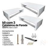 Kit 3 Peças Cabideiro/arara Parede Closets Quarto Provador