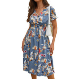 Vestido Larga Mujer Floral Moda Casual Fiesta Elegante