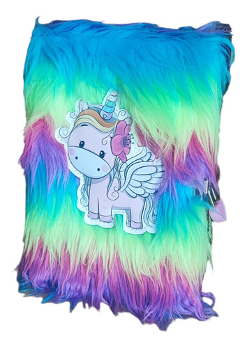 Diario Intimo Con Candado De Peluche Unicornio