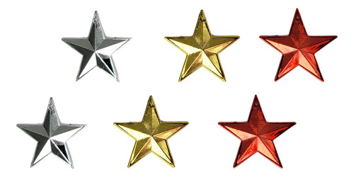 Adorno Navideño Estrellas Mini Metalizadas Colgante Árbol X6