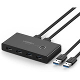 Comutador Ugreen Usb Kvm Usb 3.0 2 Unidades Compartilhando 4