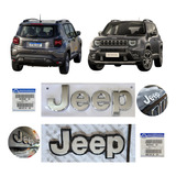Kit Emblemas Cromado Diant E Tras Mopar Jeep Renegade Até 21