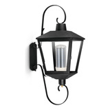 Farola De Pared Aplique Para Exterior Jardin Apto Led Negro