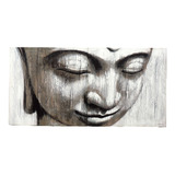 Quadro Buda Budismo Oriental White Buddha 3d Canvas 60x30cm