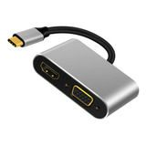 Hub Adaptador Tipo-c Macho X Hdmi Vga Fêmea Projetor Macbook